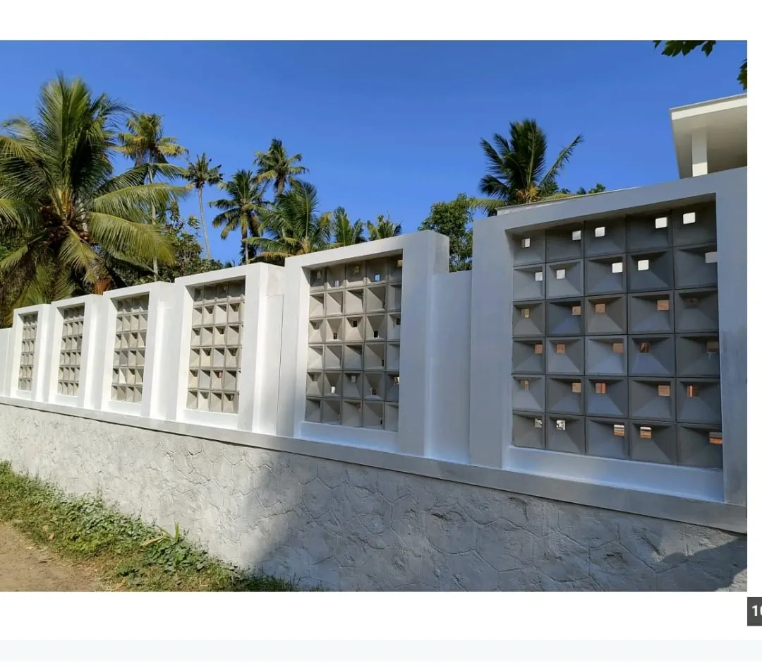 Camera block used as a window screen over brickwork