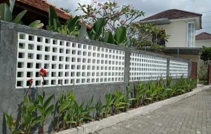 White square jali ready-wall panel